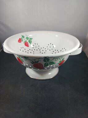 Vintage Teleflora Strawberry Small Strainer/Colander
